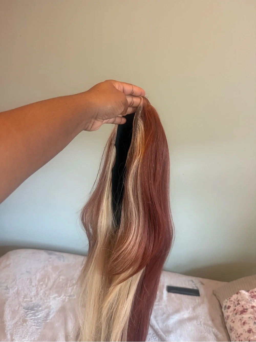 Long Rose Copper Synthetic Hair Extensions – Straight/Wavy.